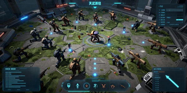 Measured Strategy Nights collection banner - a futuristic battlefield viewed from above with glowing command overlays
