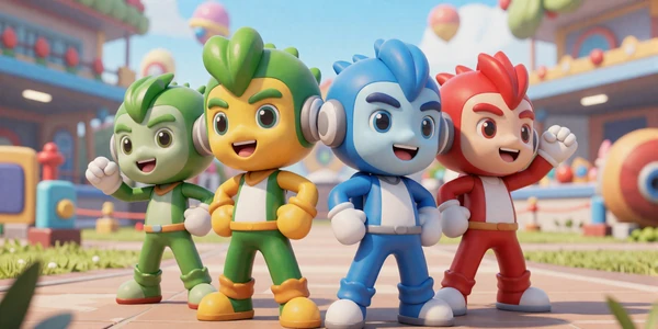 Easy Co-op Weekends collection banner - four colorful cartoon heroes standing together in a vibrant arena